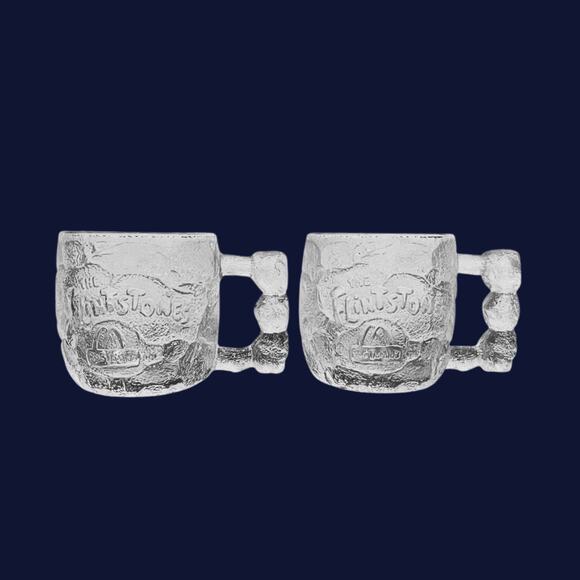 1993 McDonald’s Flintstones “Rocky Road” Glass Mugs – Set of 2 - Picture 4 of 4